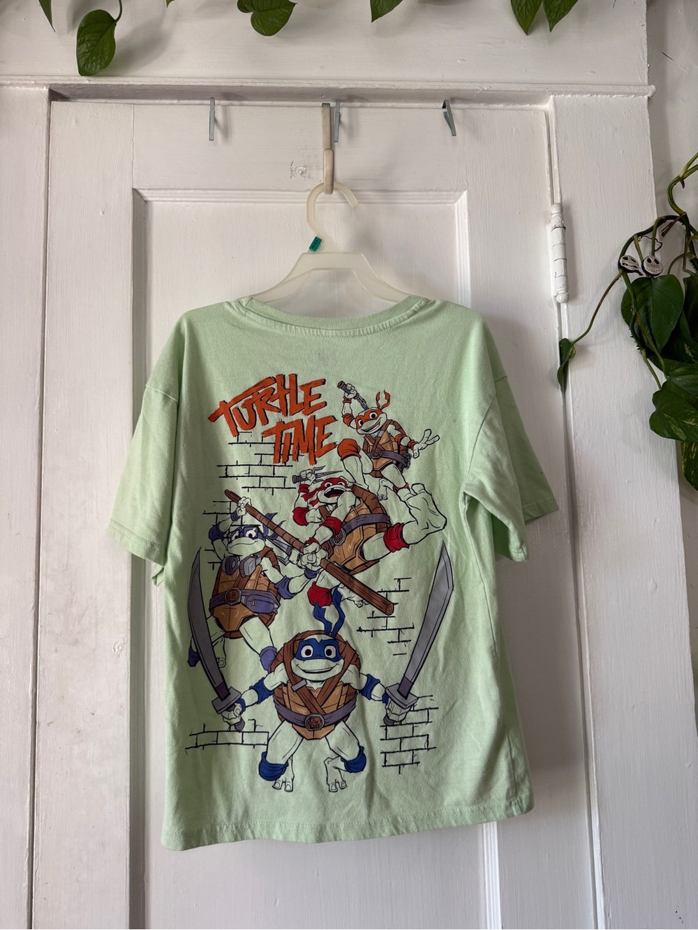 Turtle Time Kids Graphic Tee - Light Green size 10/12